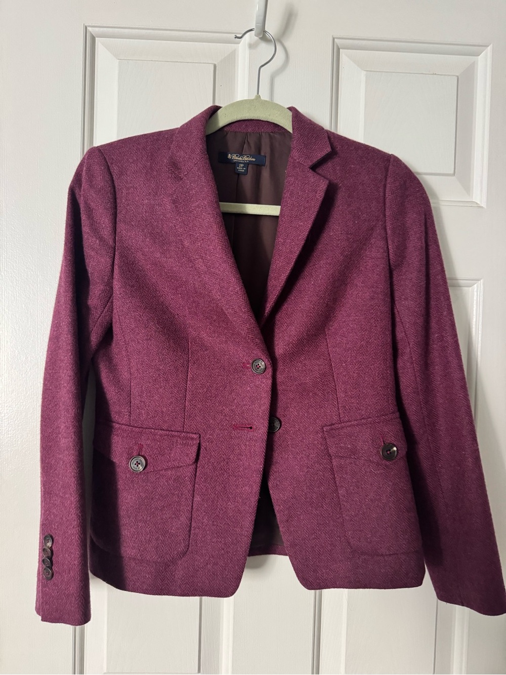 Brooks Brothers Plum Wool-Blend Tailored Blazer